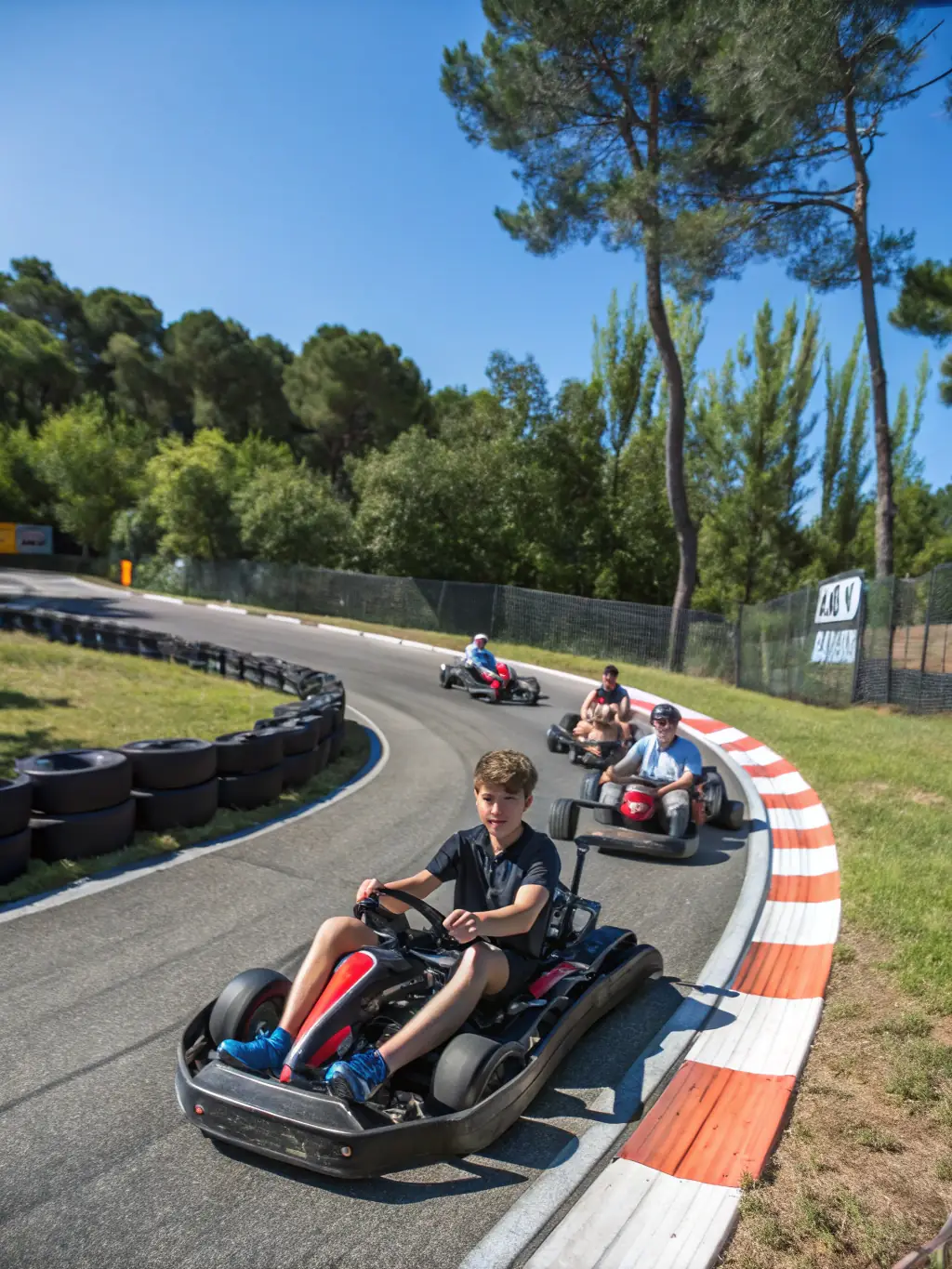 A young driver participating in a go-karting session, showcasing the entry-level program for aspiring racers at JMCK EXPERIENCE.